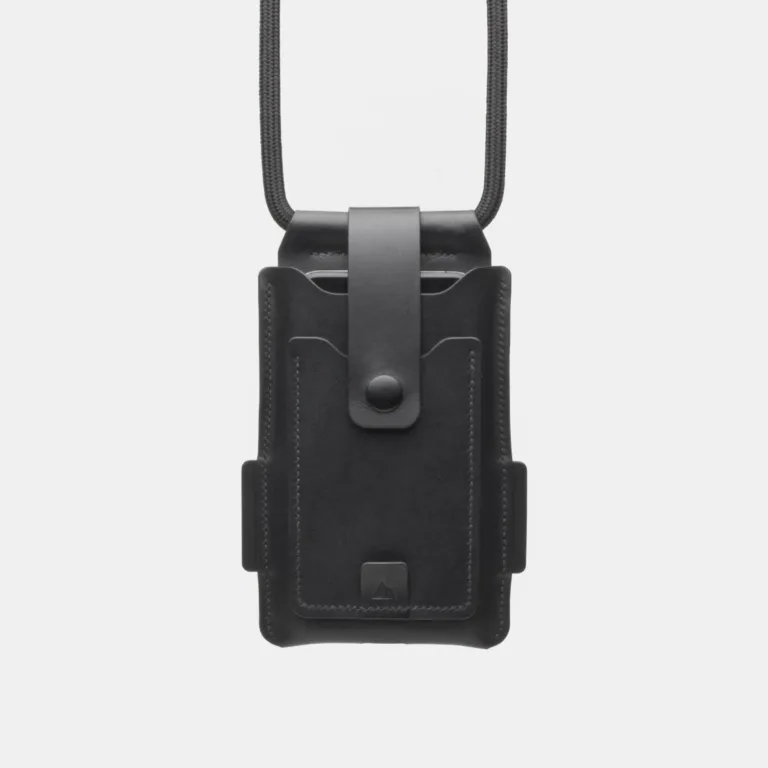 Darksails - Pochette Téléphone de Voyage en Cuir Noir