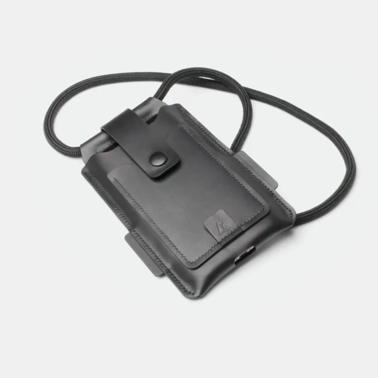 Darksails - Pochette Téléphone de Voyage en Cuir Noir