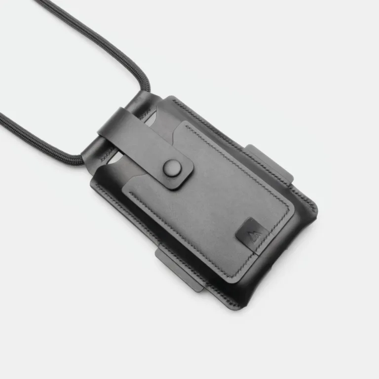 Darksails - Pochette Téléphone de Voyage en Cuir Noir
