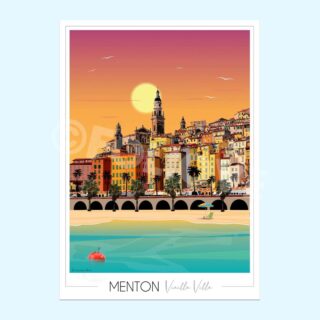 Affiche Menton par la marque Foliove Foliove - Affiche Menton