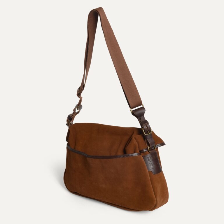 Bleu De Chauffe - Musette du Pêcheur S / Cuir Velours - Brun fauve