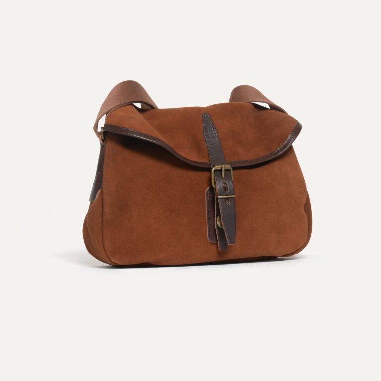 Bleu De Chauffe - Musette du Pêcheur XS / Cuir Velours - Brun Fauve
