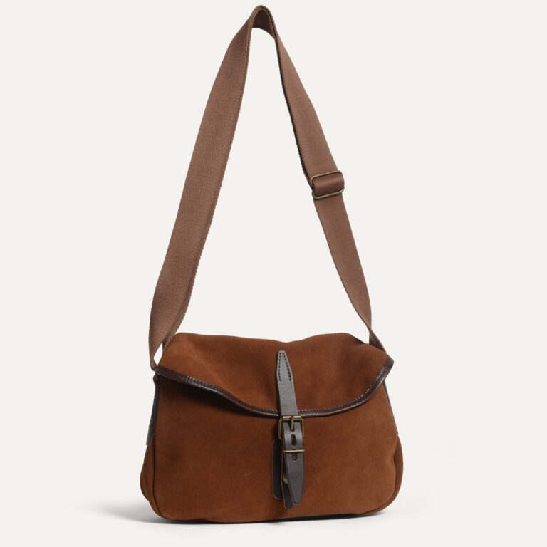 Bleu De Chauffe - Musette du Pêcheur XS / Cuir Velours - Brun Fauve