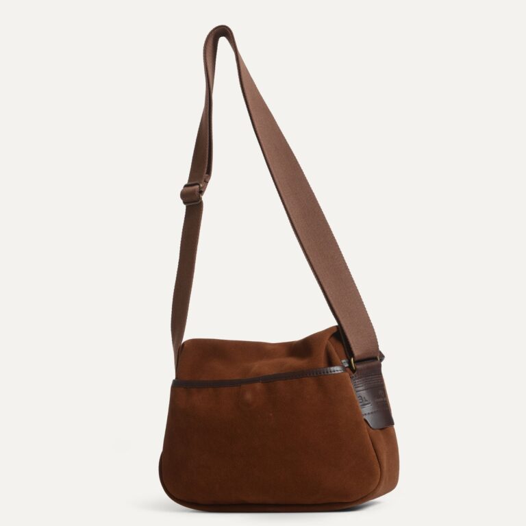 Bleu De Chauffe - Musette du Pêcheur XS / Cuir Velours - Brun Fauve