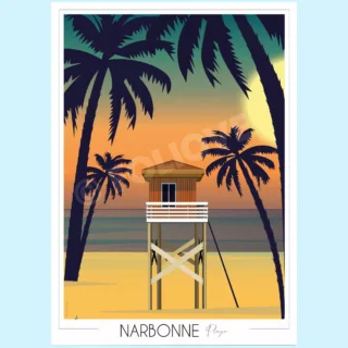 Affiche Narbonne Plage par la marque Foliove Foliove - Affiche Narbonne Plage