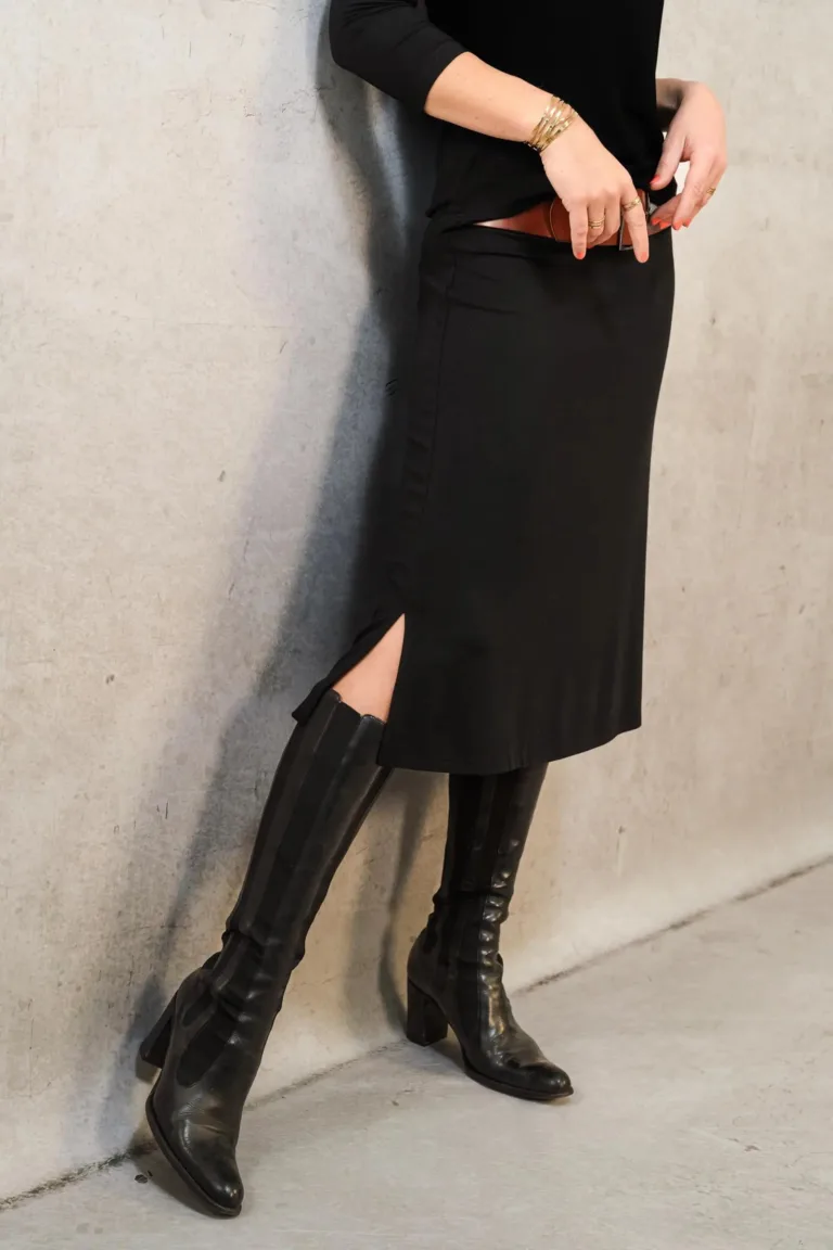 Thelma Rose - Jupe midi fendue Ombeline – 44 / Navy