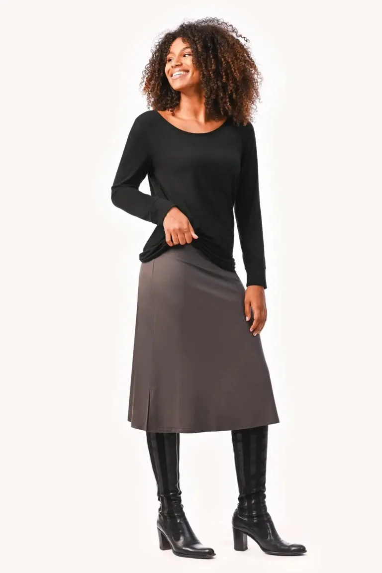Thelma Rose - Jupe midi fendue Ombeline – 44 / Navy