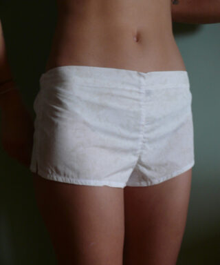 Fleurs Pois et Cie - Boxer femme 100% coton bio ou éco made in France – Blanc/Beige