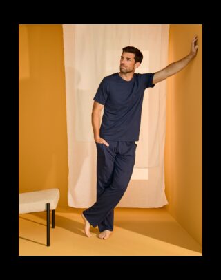 Pantalon coton modal – Marine par la marque Maison Lemahieu Maison Lemahieu - Pantalon coton modal – Marine