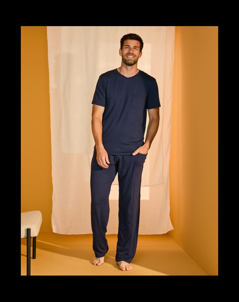 Maison Lemahieu - Pantalon coton modal - Marine – 2XL