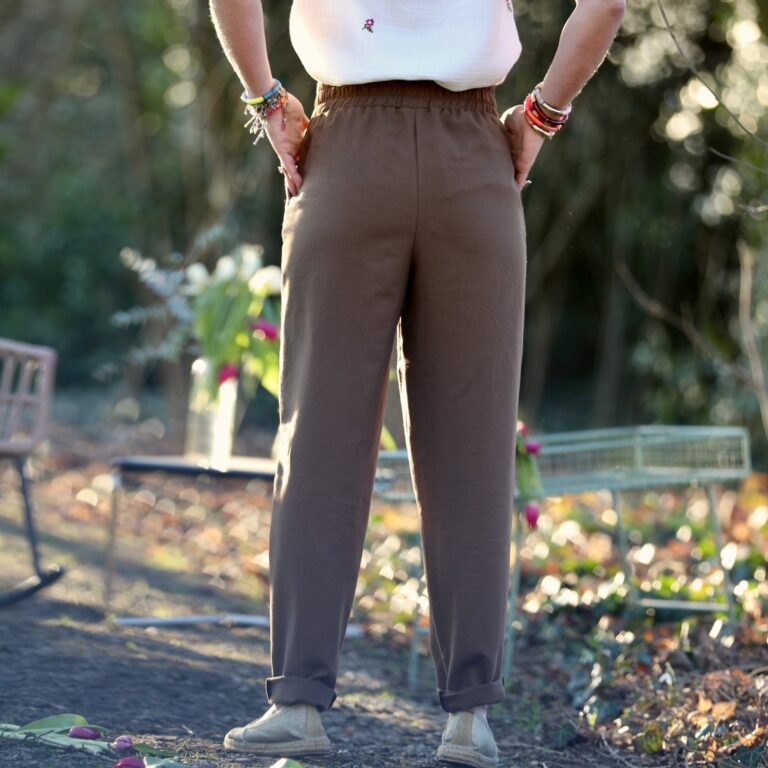 Quintessence - Pantalon Eliot - Sergé de coton chocolat – XXL