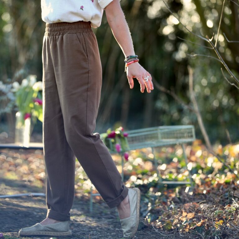 Quintessence - Pantalon Eliot - Sergé de coton chocolat – XXL