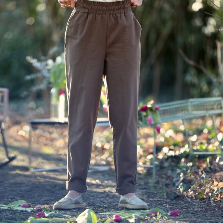 Quintessence - Pantalon Eliot - Sergé de coton chocolat – XXL