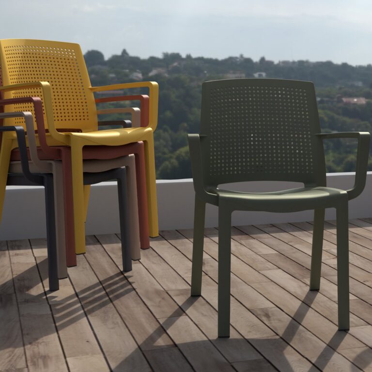 Grosfillex - Fauteuil de jardin résine Luce – Anthracite recyclé
