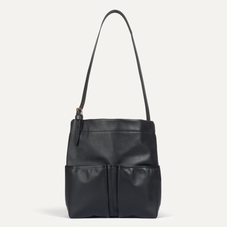 Bleu De Chauffe - Pochette haute Gombe liscio - Noir