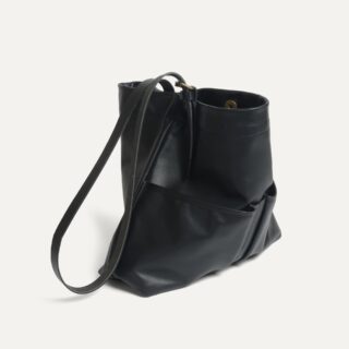 Bleu de Chauffe - Pochette haute Gombe liscio – Noir
