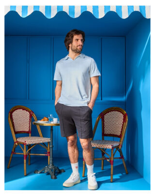 Maison Lemahieu - Polo lin/coton – Bleu Ciel