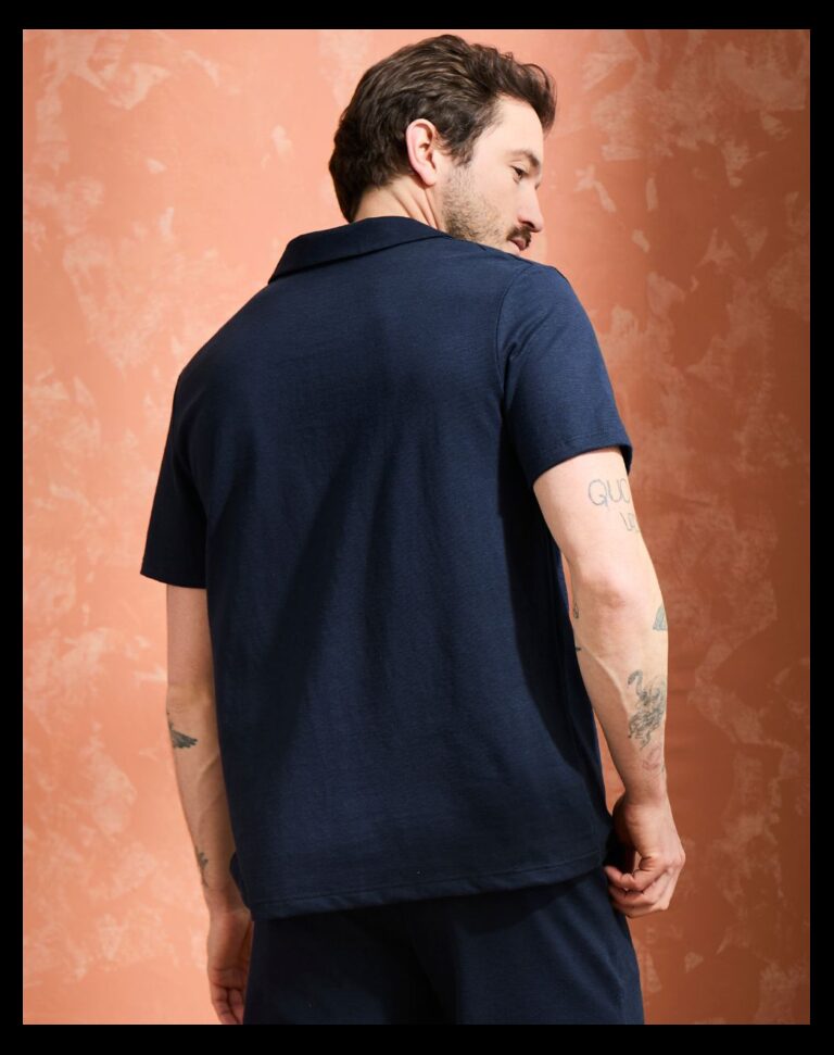 Maison Lemahieu - Polo lin/coton - Marine – XL