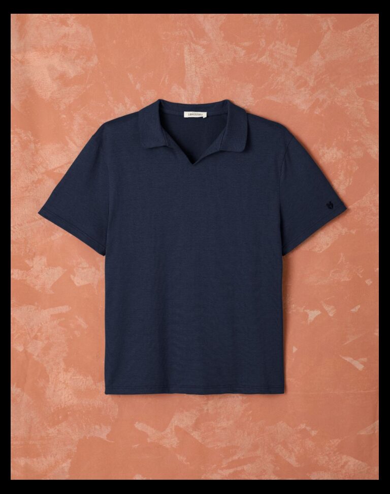 Maison Lemahieu - Polo lin/coton - Marine – XL