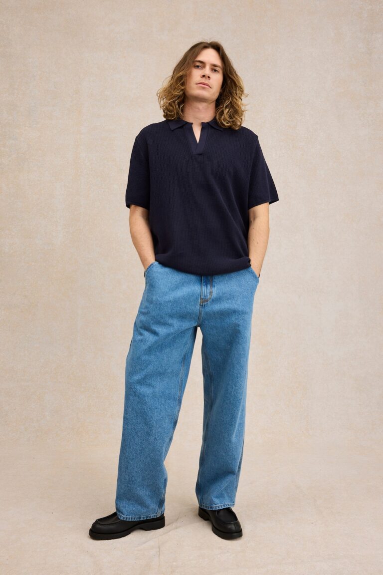 Le Minor - Polo en maille bleu marine pour homme – XXL