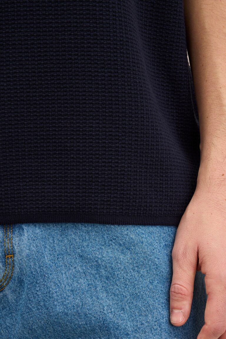 Le Minor - Polo en maille bleu marine pour homme – XXL