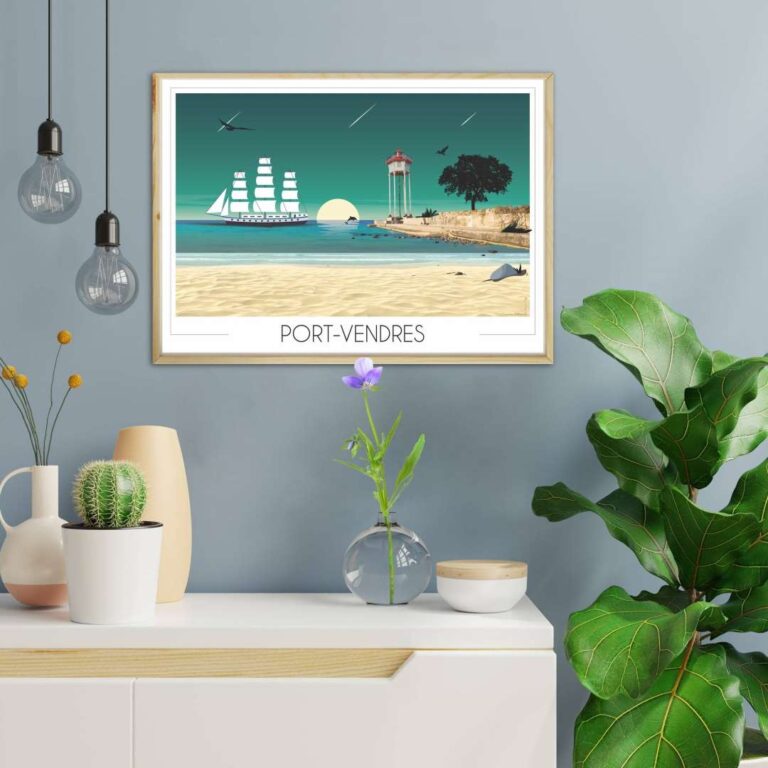 Foliove - Affiche Port-Vendres Voilier – 100x140 cm (B0)