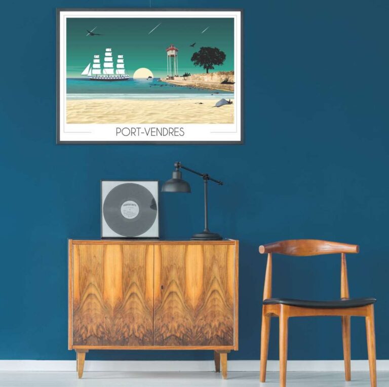 Foliove - Affiche Port-Vendres Voilier – 100x140 cm (B0)