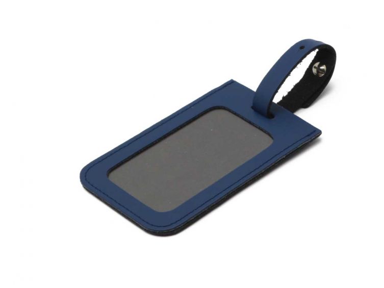 Lavoisier Maroquinier - Porte étiquette en cuir bleu cobalt