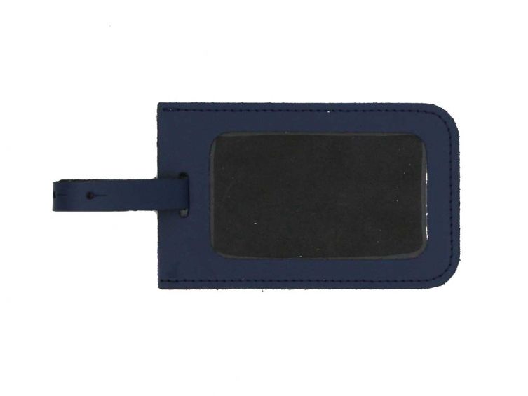 porte etiquette en cuir bleu cobalt Lavoisier Maroquinier - Porte étiquette en cuir bleu cobalt