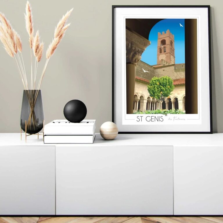 Foliove - Affiche de St Genis des Fontaines - Cloître – B2 (50 x 70 cm) / Blanc