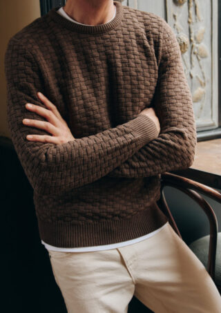 Montlimart - Pull Damier Marron