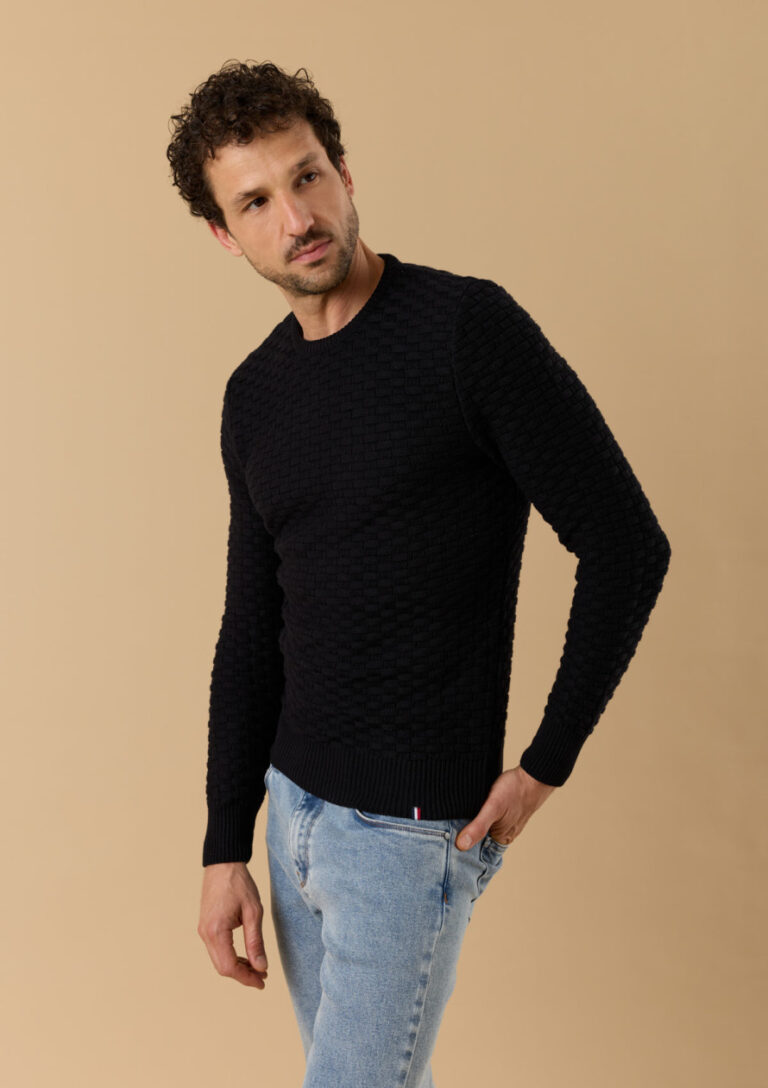 Montlimart - PULL DAMIER NOIR