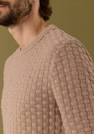 Pull Damier Taupe par la marque Montlimart Montlimart - Pull Damier Taupe
