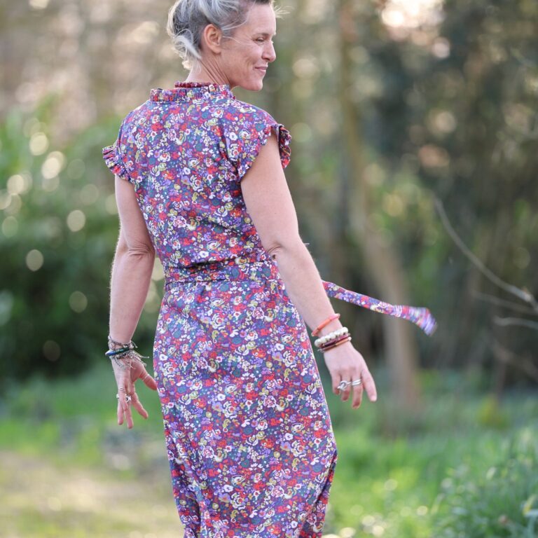 Meta SS25 - Robe Acacia – Coton “Floraison Améthyste" – XXL