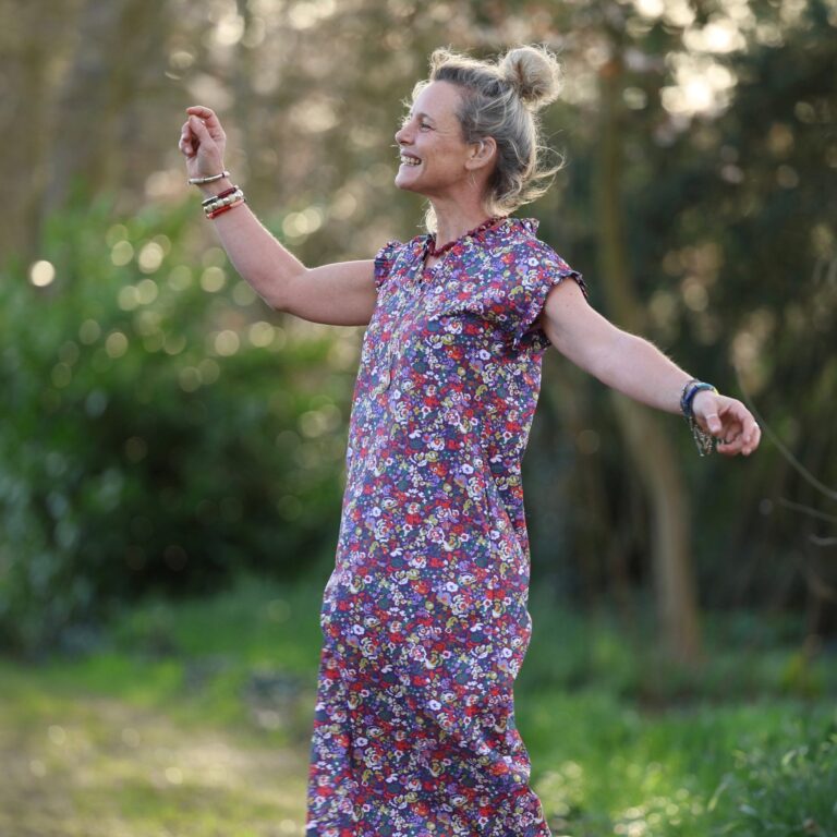 Meta SS25 - Robe Acacia – Coton “Floraison Améthyste" – XXL