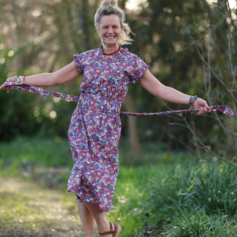 Meta SS25 - Robe Acacia – Coton “Floraison Améthyste" – XXL