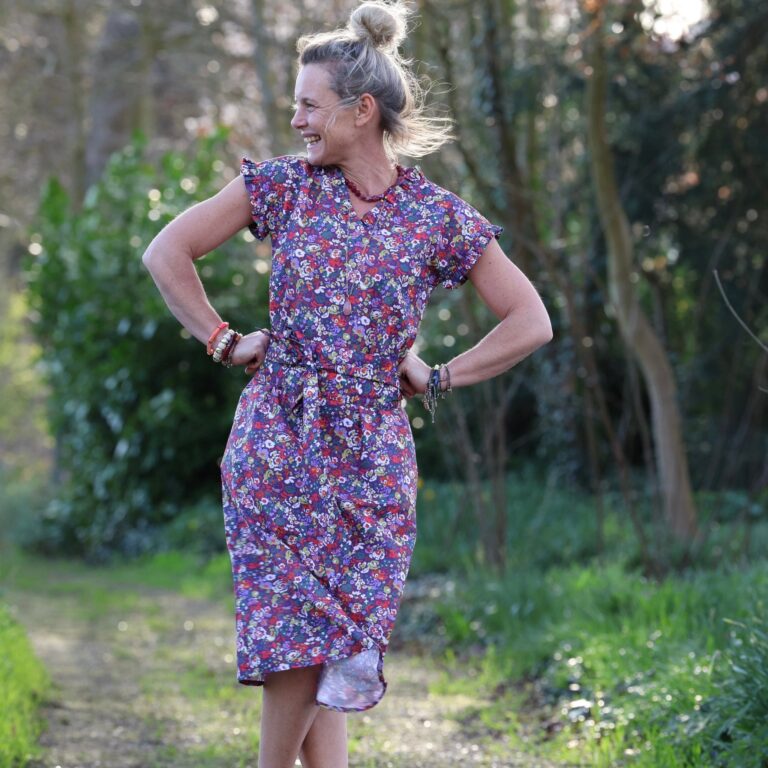 Meta SS25 - Robe Acacia – Coton “Floraison Améthyste" – XXL