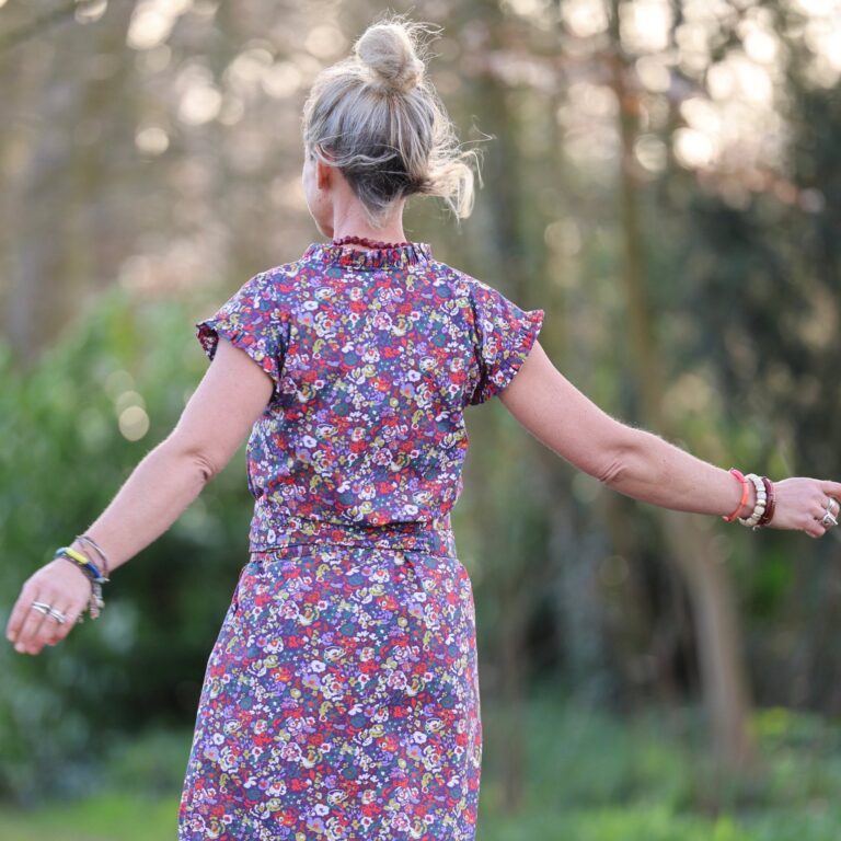 Meta SS25 - Robe Acacia – Coton “Floraison Améthyste" – XXL