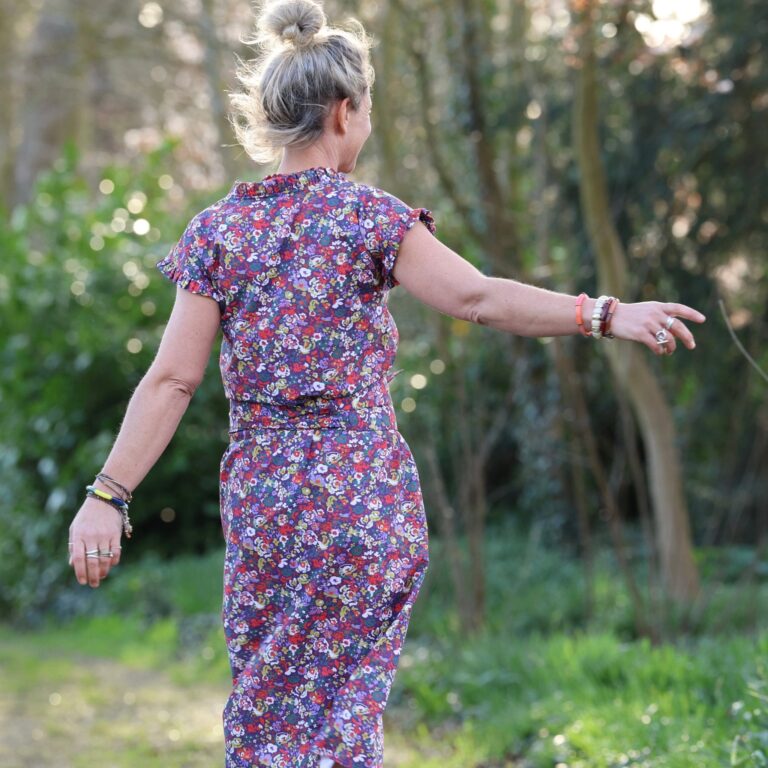 Meta SS25 - Robe Acacia – Coton “Floraison Améthyste" – XXL