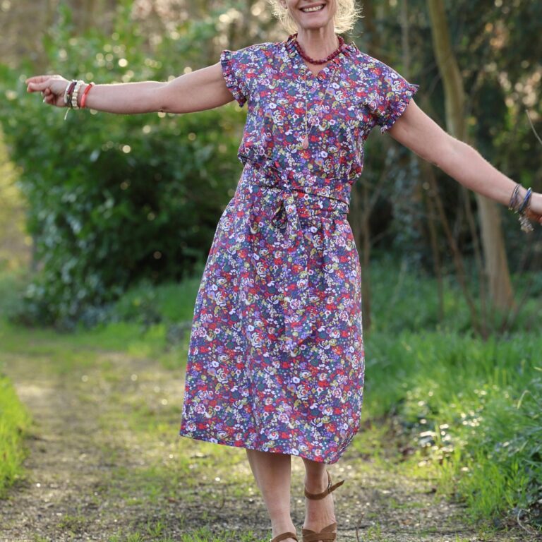 Meta SS25 - Robe Acacia – Coton “Floraison Améthyste" – XXL