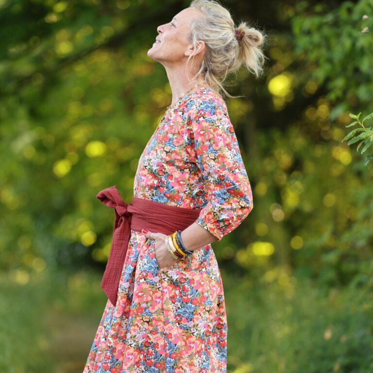 Quintessence - Robe Agathe - Coton Flammes Botaniques – XL