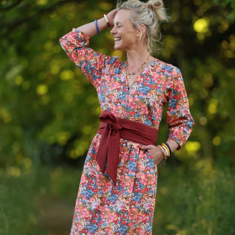 Quintessence - Robe Agathe - Coton Flammes Botaniques – XL