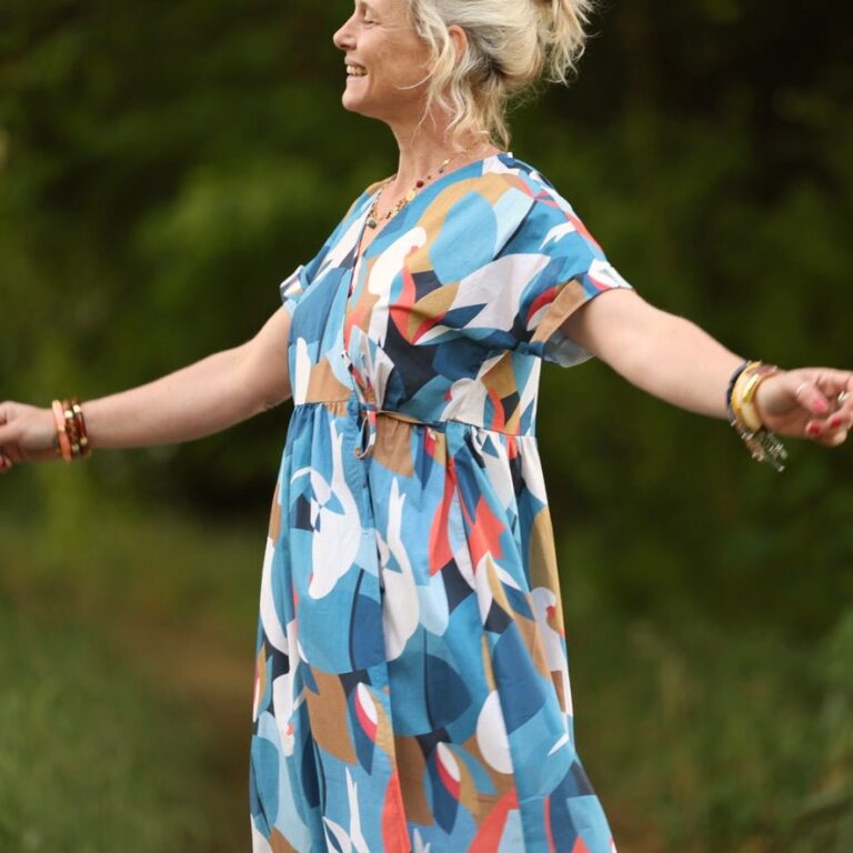 Quintessence - Robe Charline – Coton Envol graphique – XXL