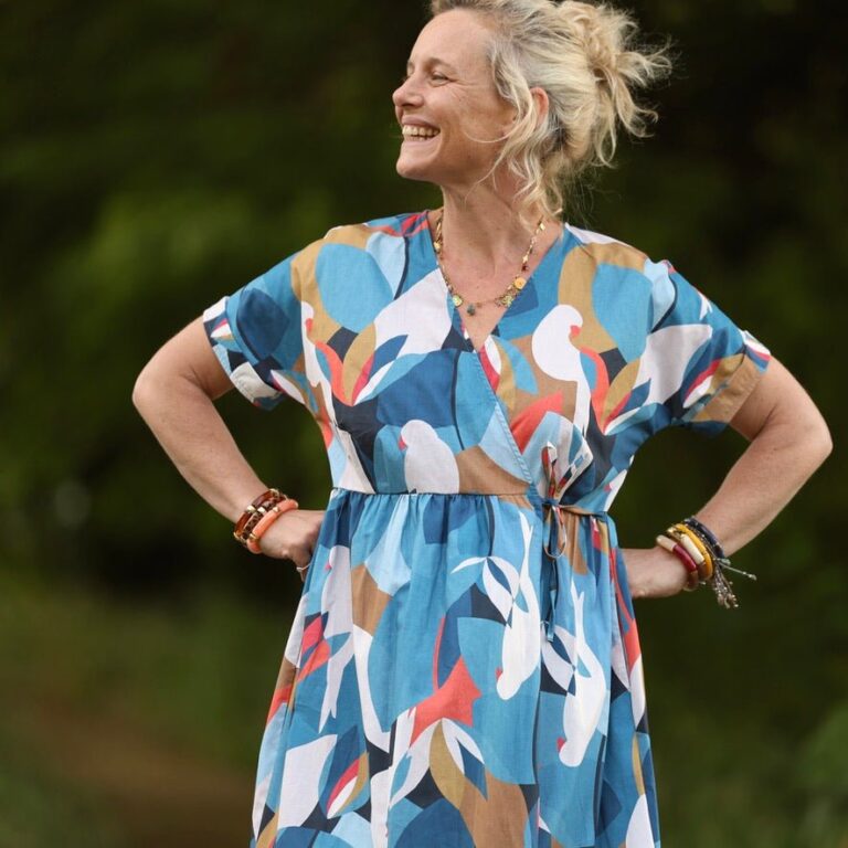 Quintessence - Robe Charline – Coton Envol graphique – XXL