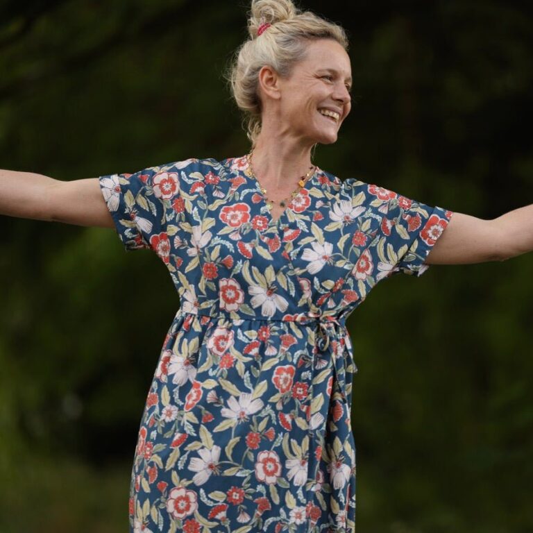 Quintessence - Robe Charline – Coton Fleurs d'Inde – XXL