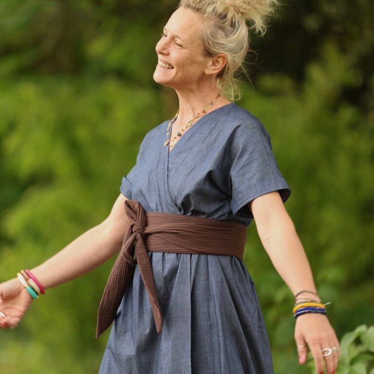 Quintessence - Robe Charline – Jean de coton bleu – XXL