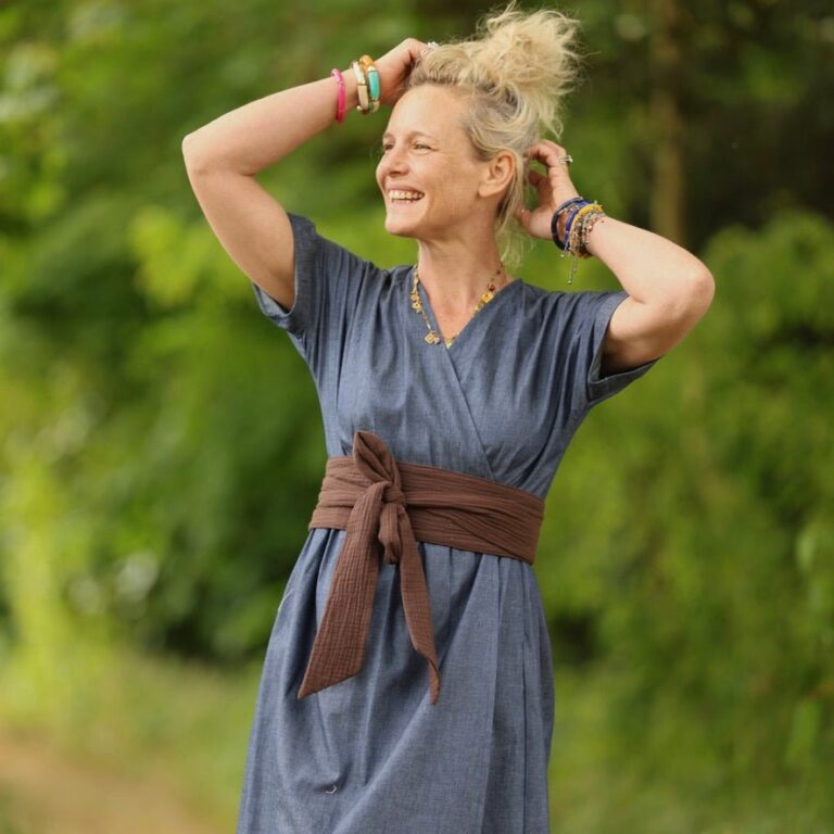 Quintessence - Robe Charline – Jean de coton bleu – XXL