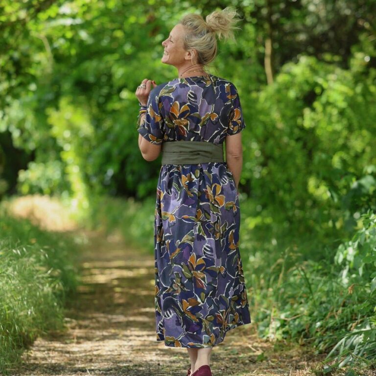 Quintessence - Robe Charline – Satin de coton Bois de Myrthe – XXL