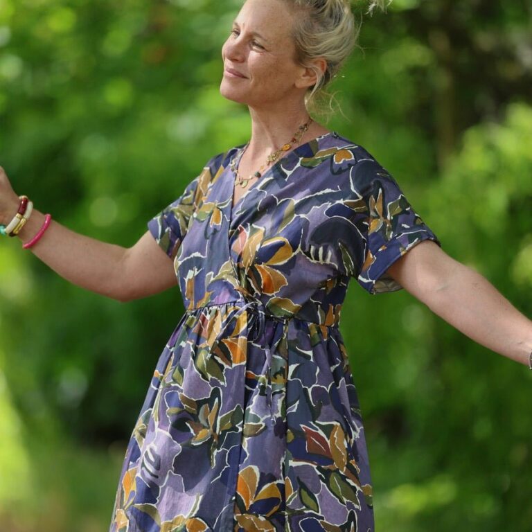 Quintessence - Robe Charline – Satin de coton Bois de Myrthe – XXL
