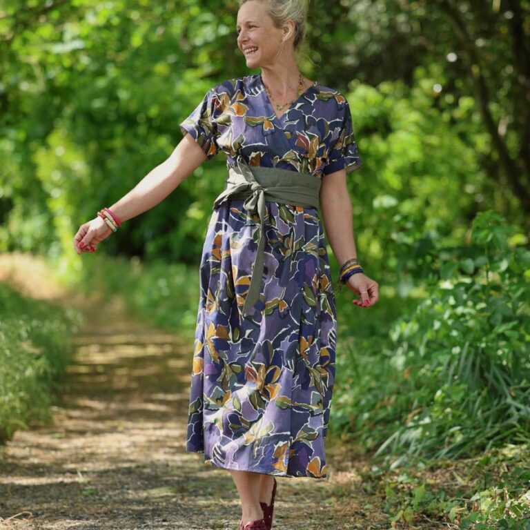 Quintessence - Robe Charline – Satin de coton Bois de Myrthe – XXL